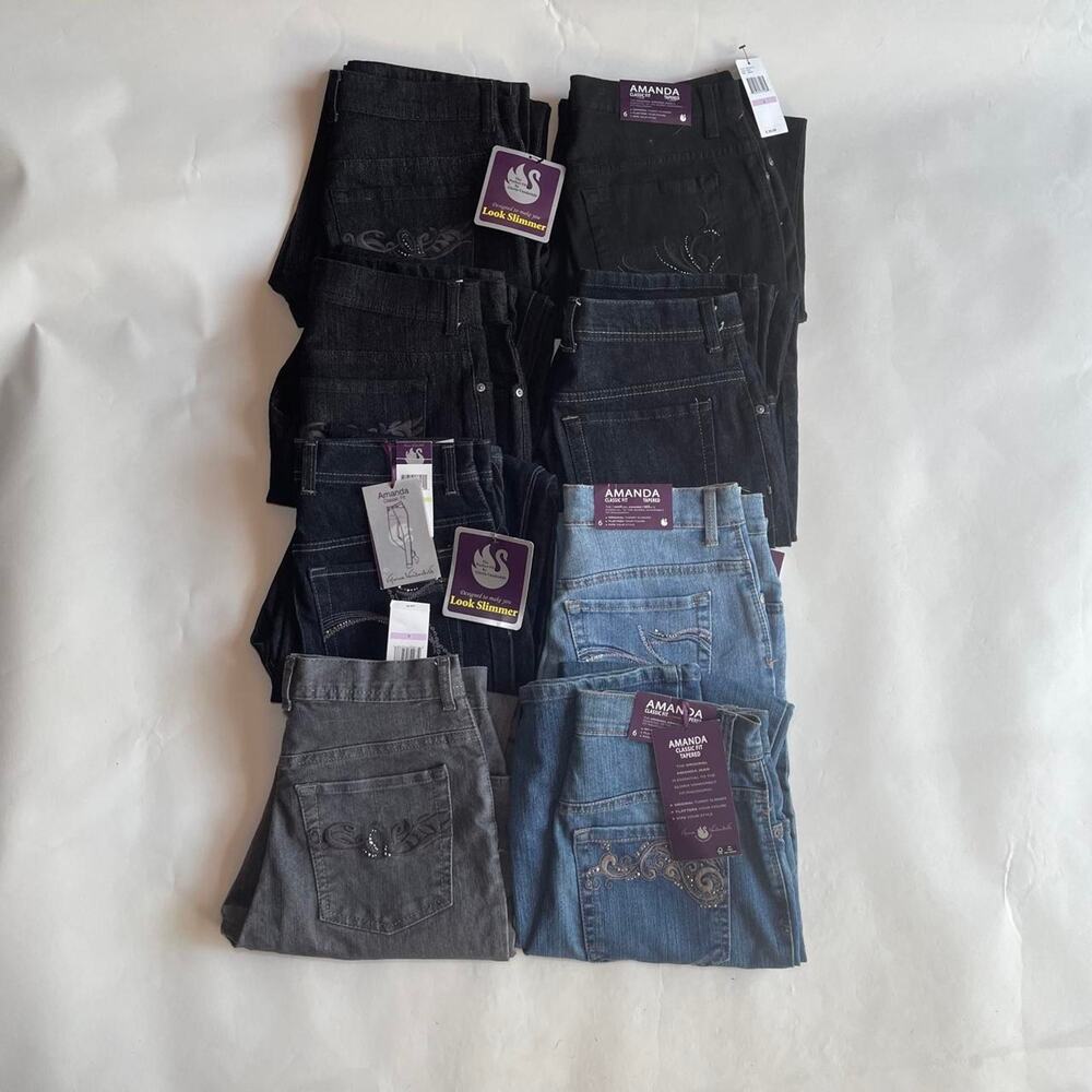 Gloria Vanderbilt Amanda Tapered Jeans 8 Piece Wholesale Bulk Lot Size 6